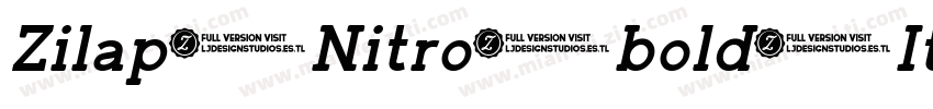Zilap Nitro bold Italic字体转换